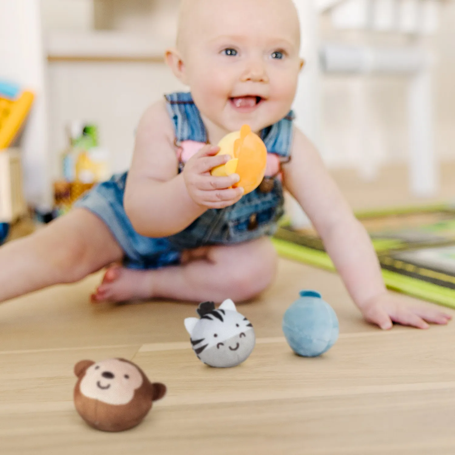 Melissa & Doug Rollables Safari Friends Knuffelbal 4-pack