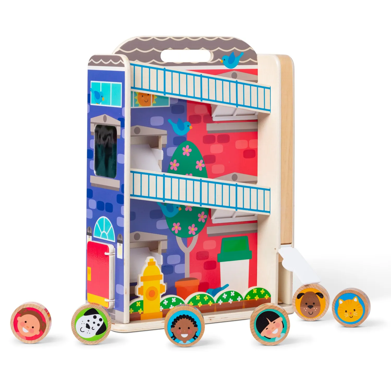Melissa & Doug GO Tots Town House Tumble rollenbaan hout