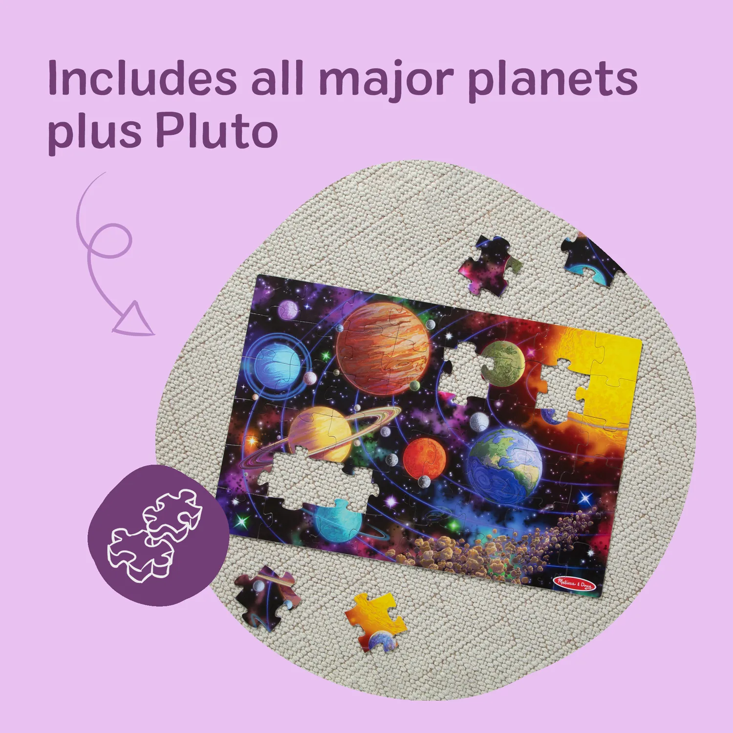 Melissa & Doug Solar System Vloerpuzzel 48 Stukjes Ruimte