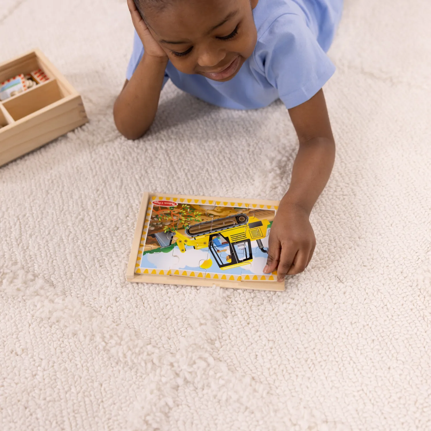 Melissa & Doug Construction houten puzzel 4x12 stukjes voertuigen