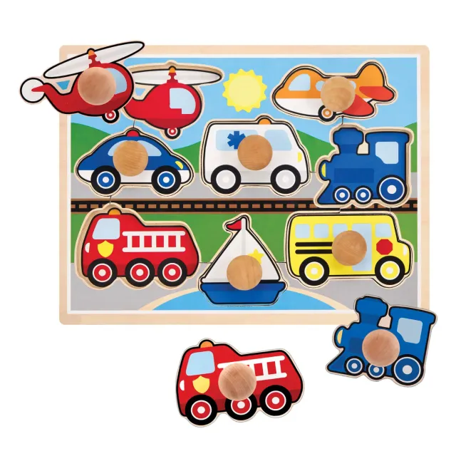 Melissa & Doug Vehicles Jumbo Knob puzzel houten 8 stukjes