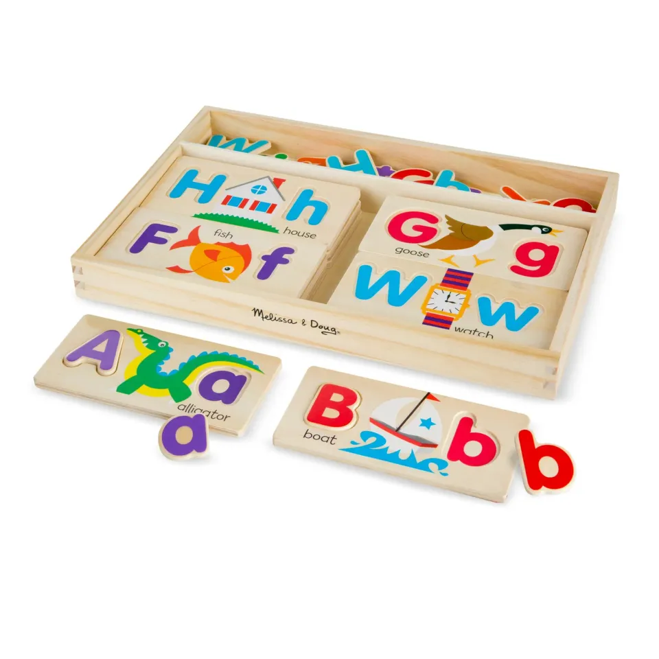 Melissa & Doug ABC letterborden hout letters leren 52-delig