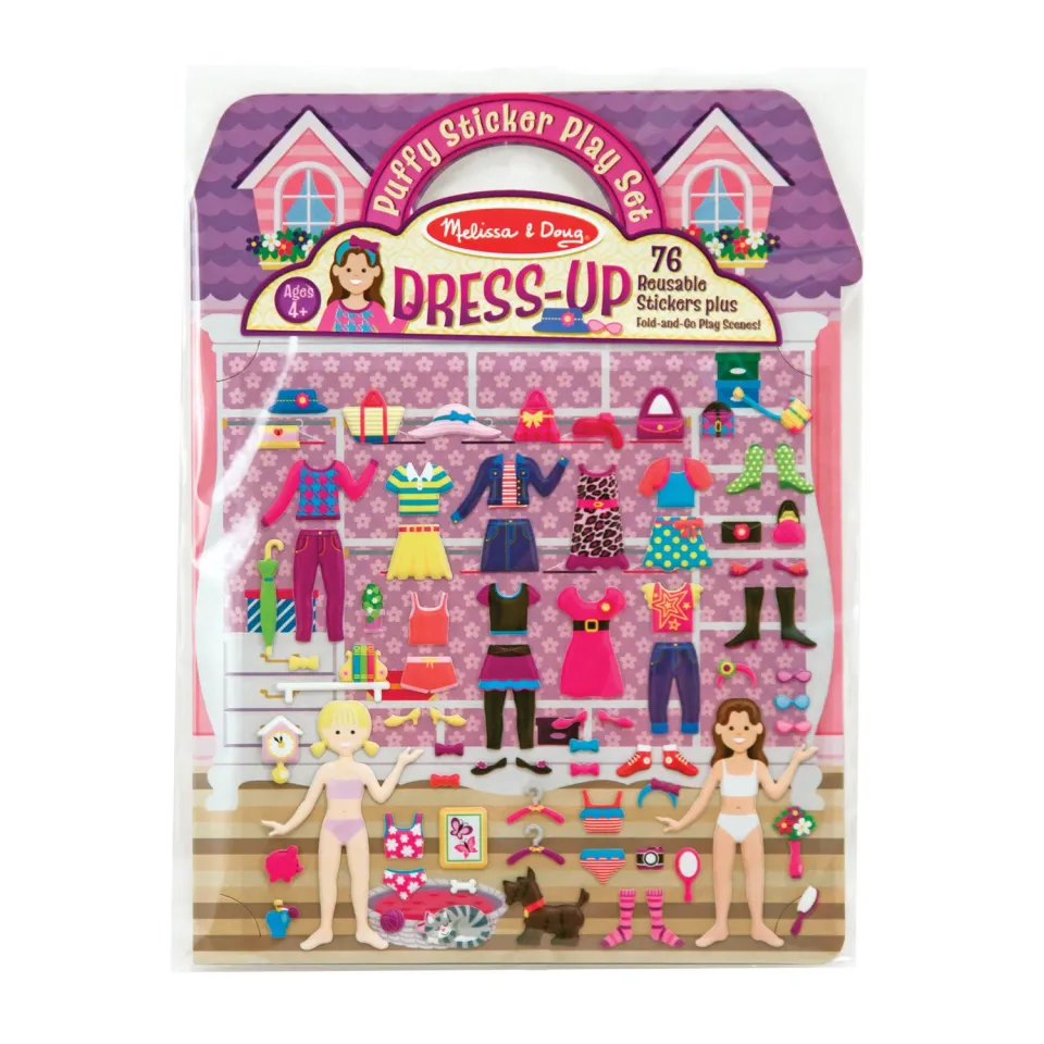 Melissa & Doug Puffy Sticker Dress-Up stickerboek 76 stickers
