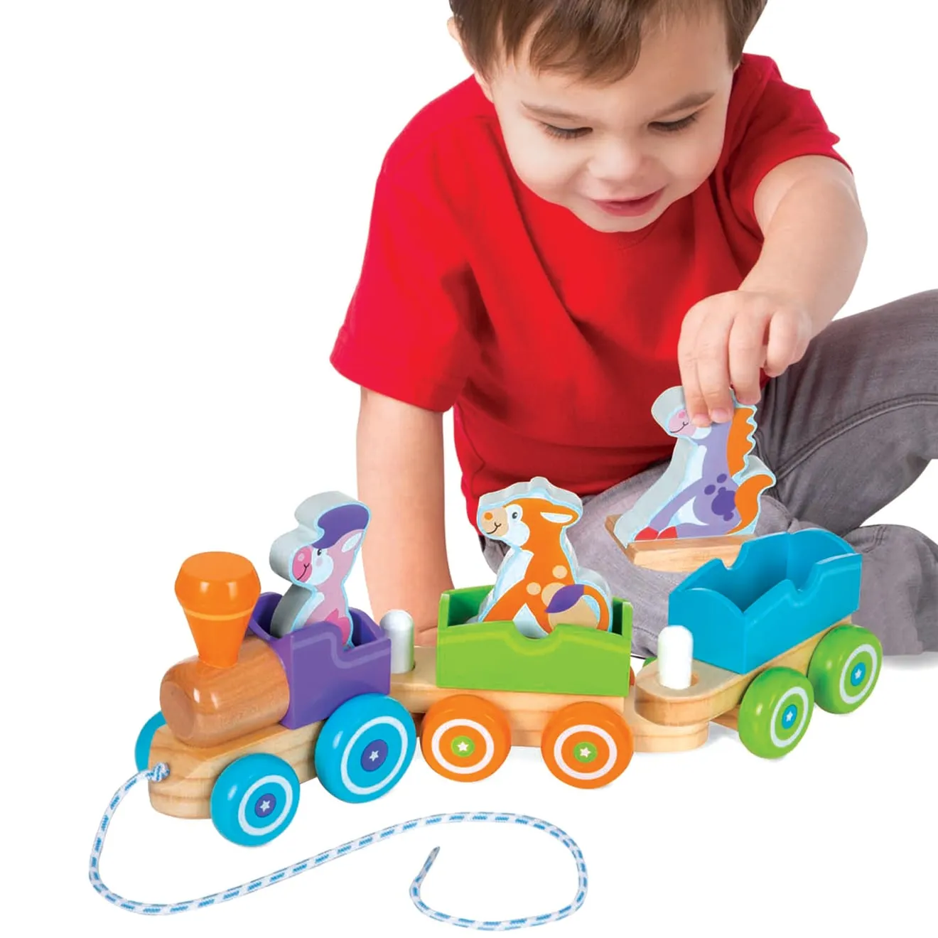 Melissa & Doug First Play Farm treintje hout 18 mnd+