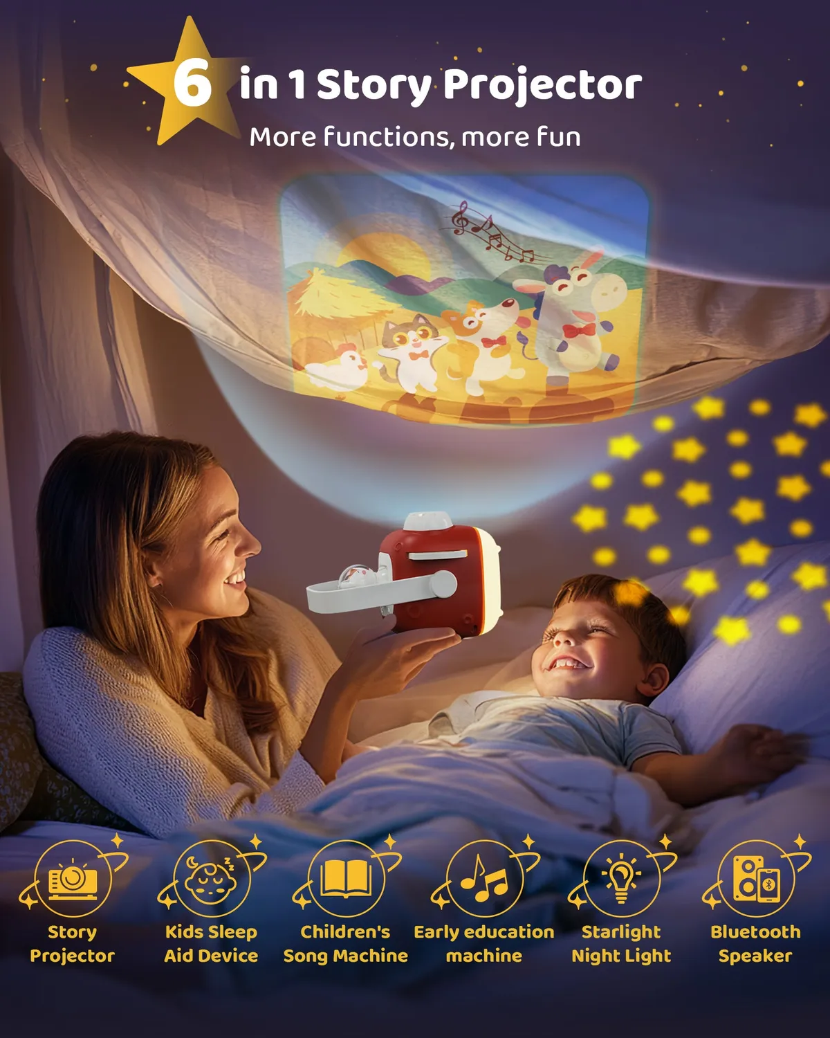 KOKODI Story Projector verhalenprojector Rood met bluetooth