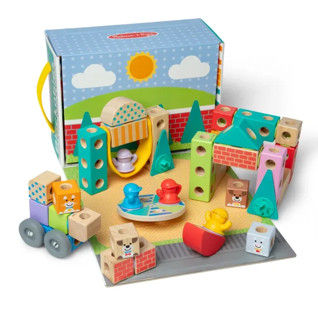 Melissa & Doug Blockables Stad Bouwset Hout 73-delig