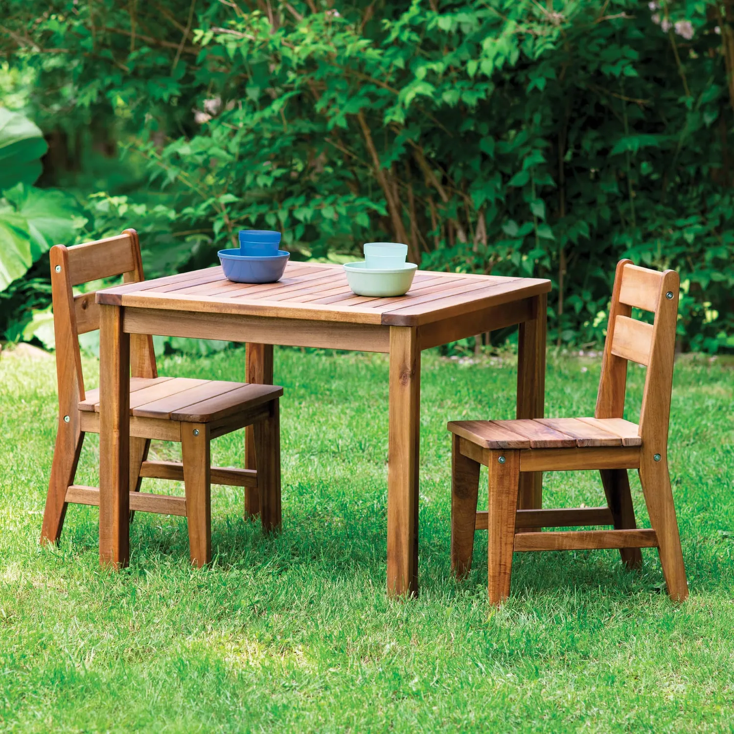 Guidecraft Acadia Outdoor tafel met stoelen 3-delig acacia