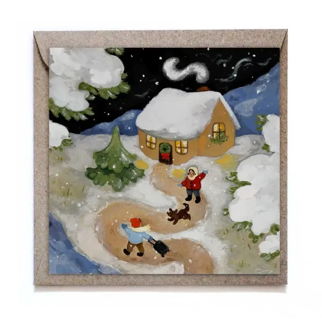 Ginger Fairy Coming home for Christmas kerstkaart 120 mm