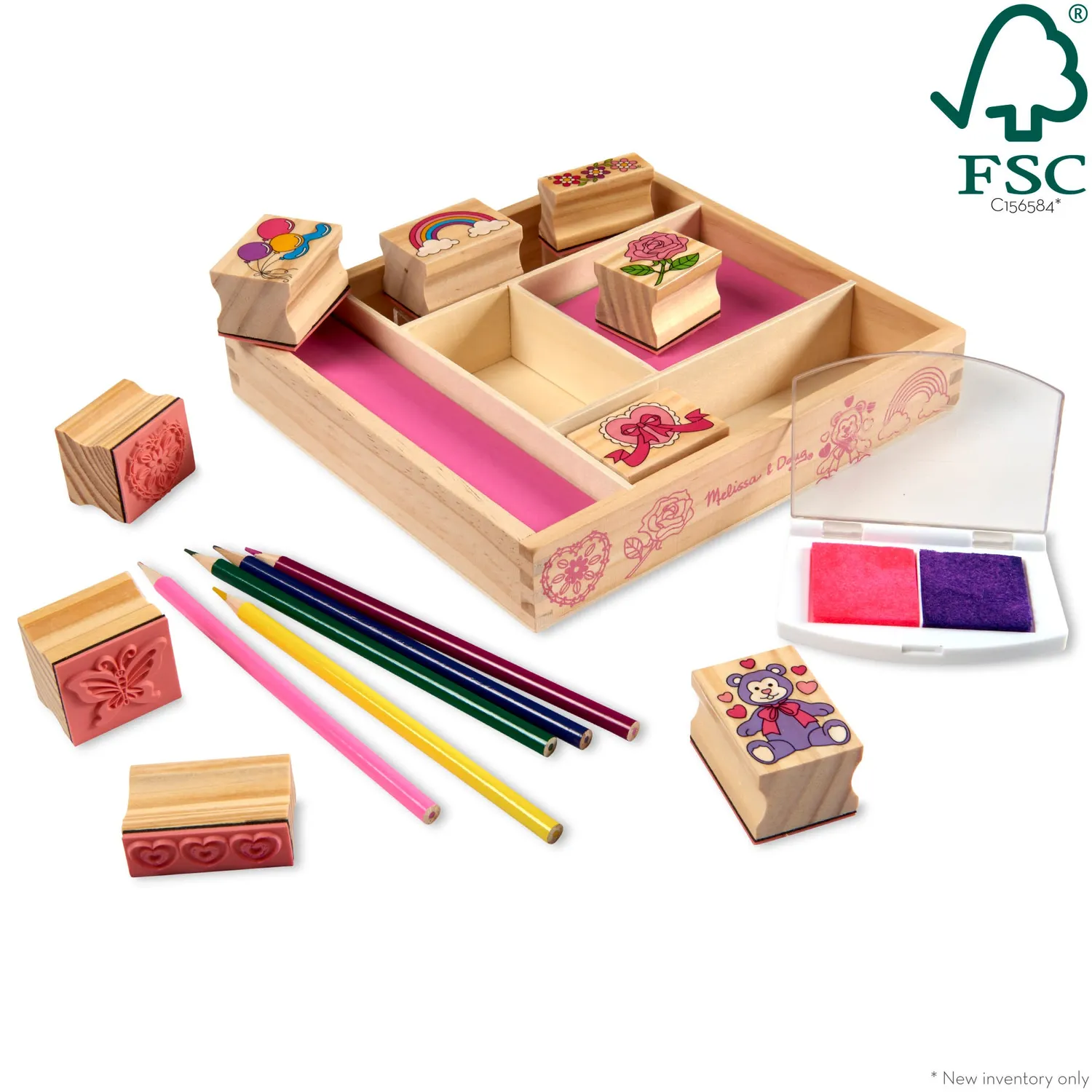 Melissa & Doug Friendship stempelset houten 9 stempels
