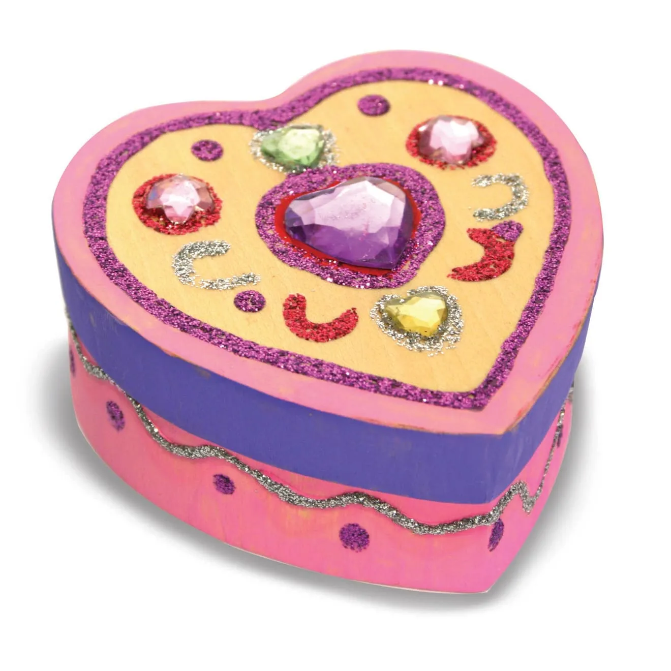 Melissa & Doug Decorate-Your-Own Wooden Heart Box knutselset