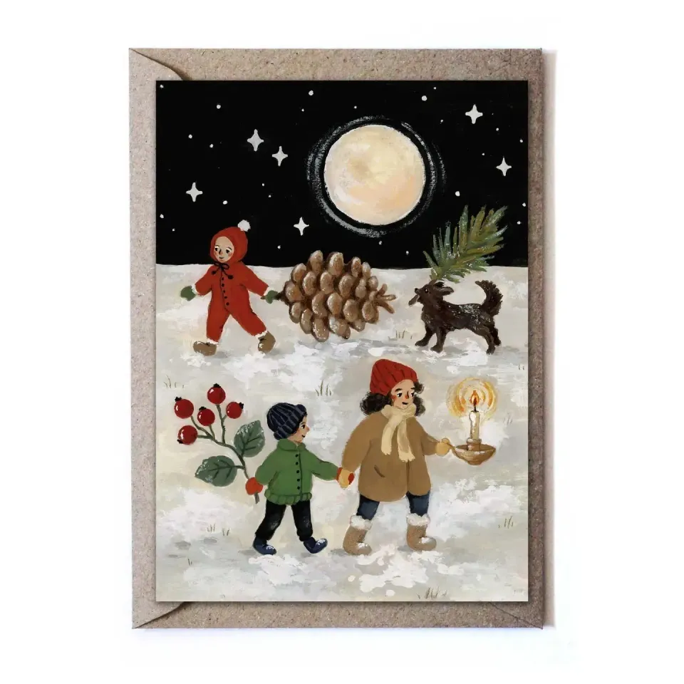 Ginger Fairy Carrying Advent wenskaart met envelop