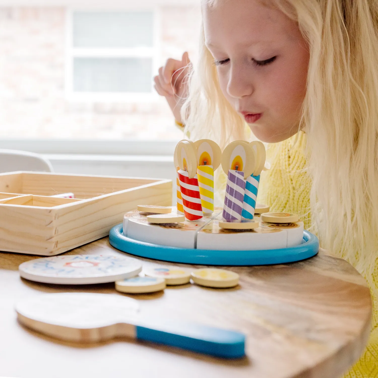 Melissa & Doug houten verjaardagstaart speelset 34-delig