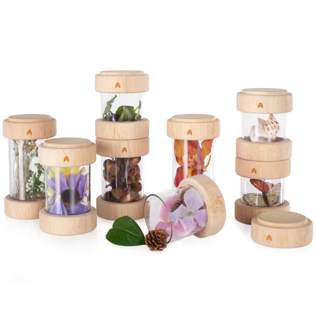 Guidecraft Treasure Tubes schatkokers transparant set 8 stuks