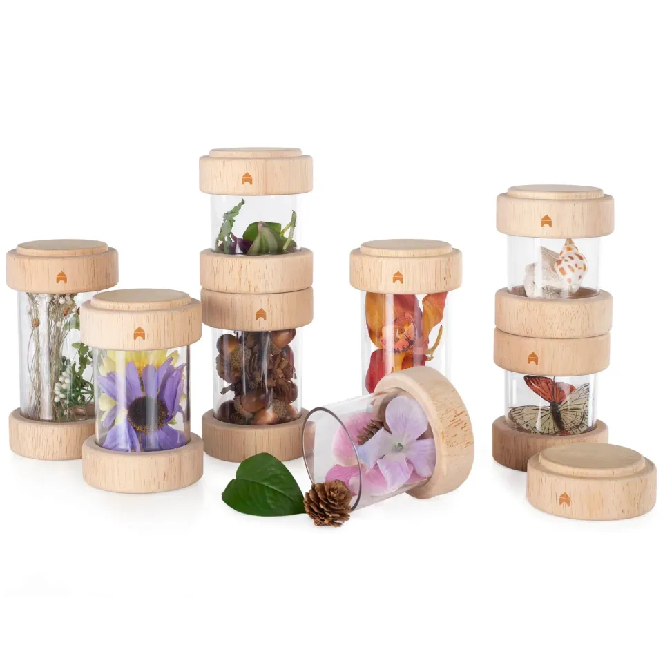 Guidecraft Treasure Tubes schatkokers transparant set 8 stuks