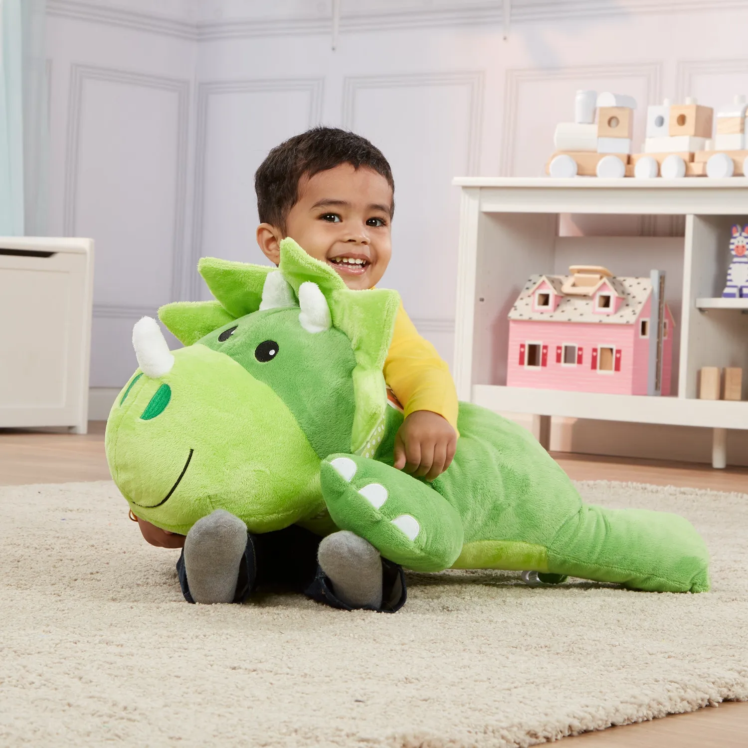 Melissa & Doug Cuddle Dinosaur knuffel jumbo groen dino