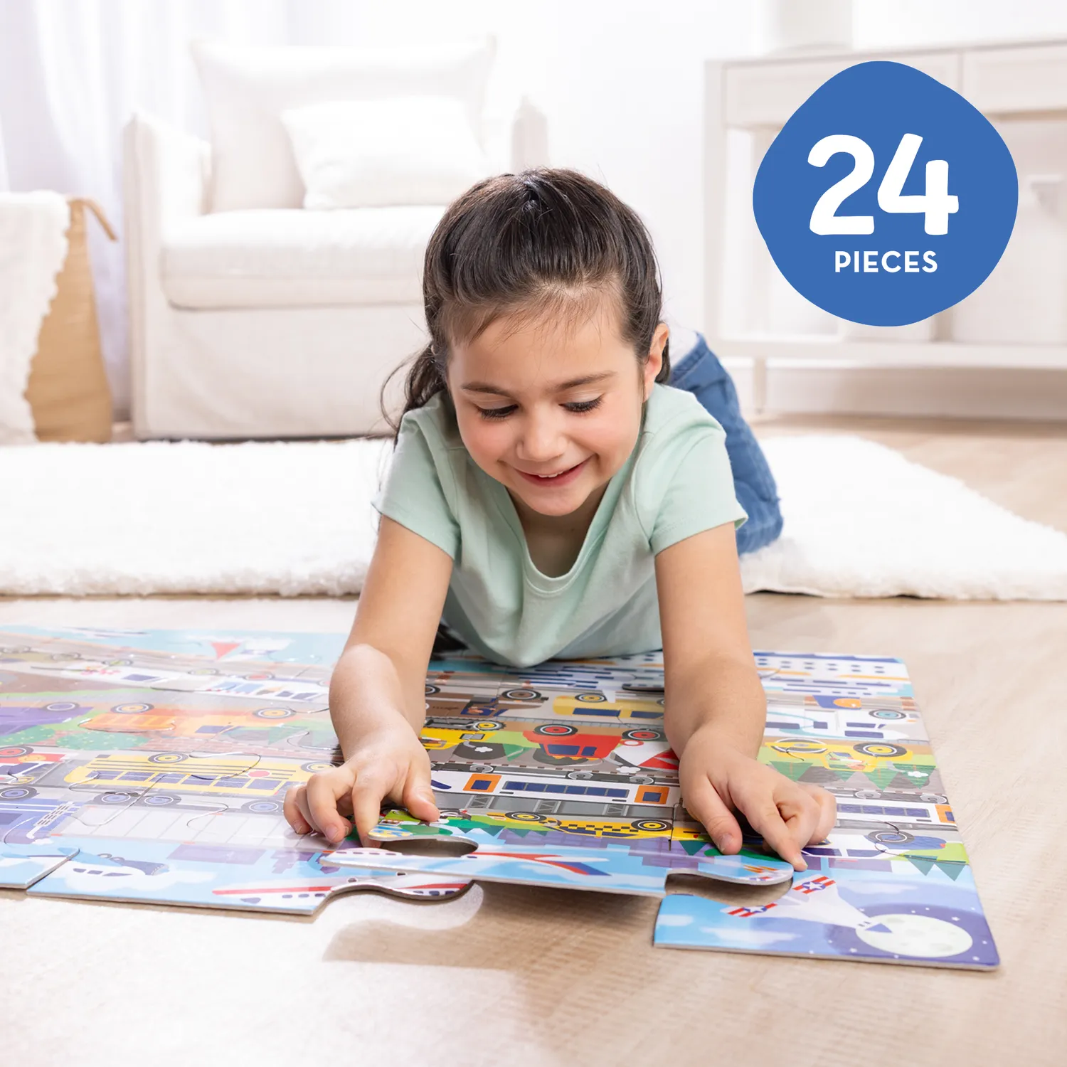 Melissa & Doug Traffic Jam vloerpuzzel 24 stukjes verkeer