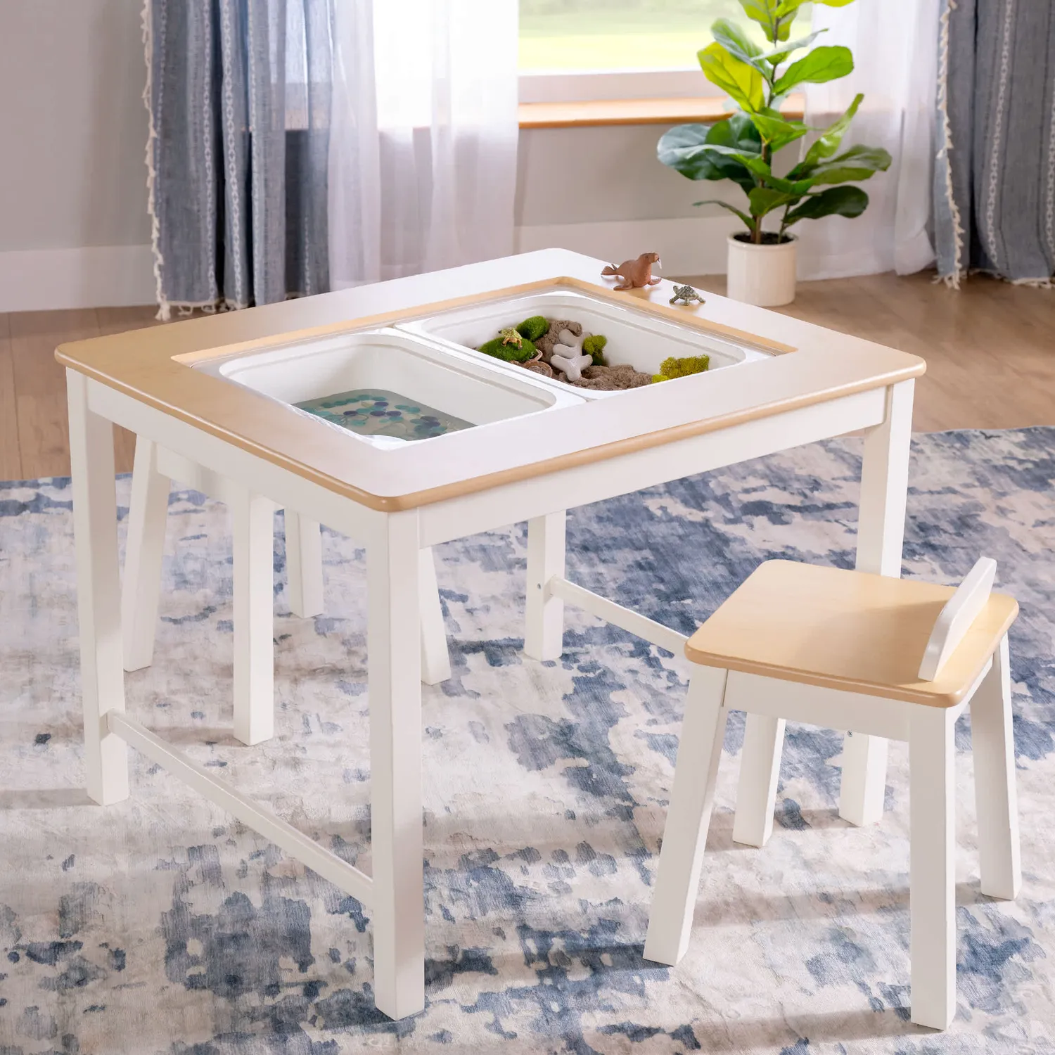 Guidecraft Sensory Activity Table speeltafel met krukken hout