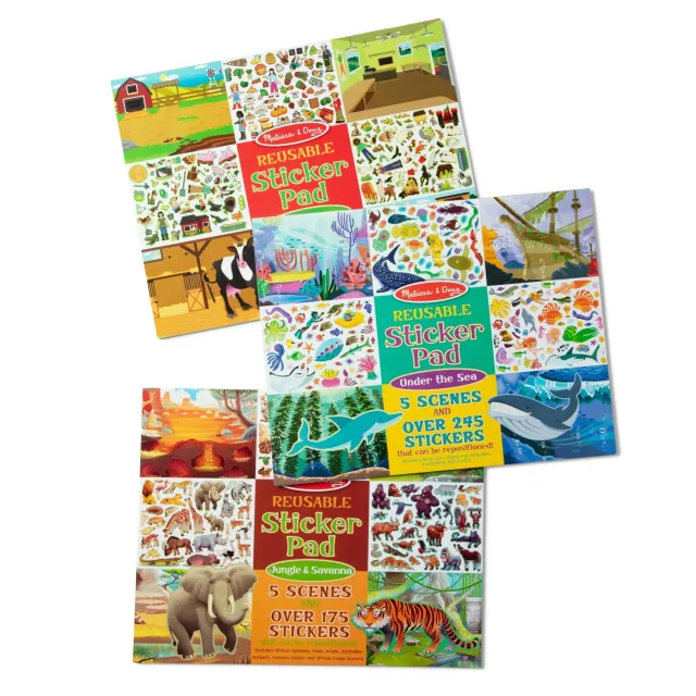 Melissa & Doug Reusable Sticker Pad stickers 3-pack