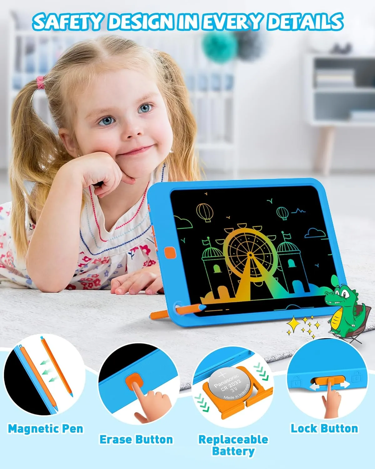 KOKODI LCD Writing Tablet Colorful tekentablet 10 inch kleur