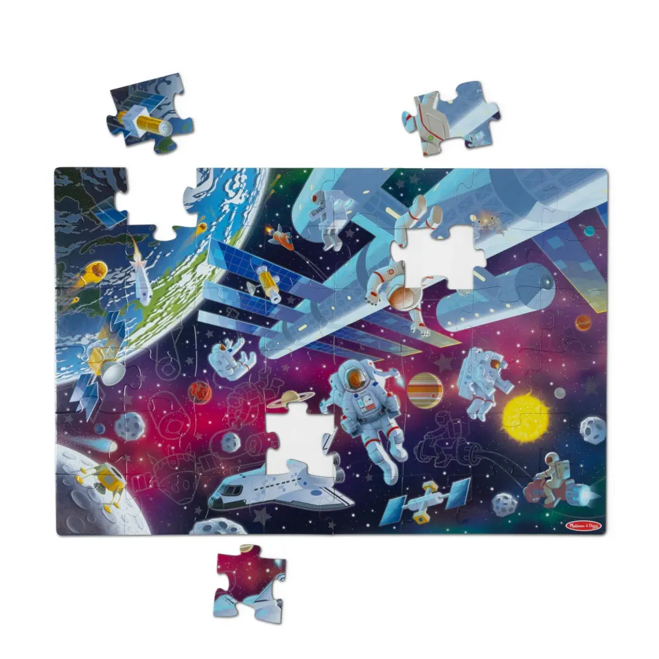 Melissa & Doug Outer Space glow in the dark vloerpuzzel 48 stukjes