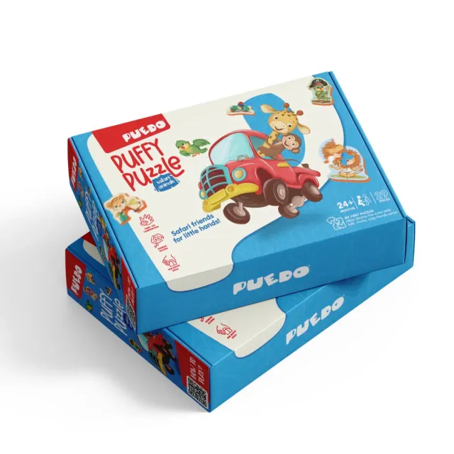 Puedo Puffy Puzzle Safari Animals puzzel zacht
