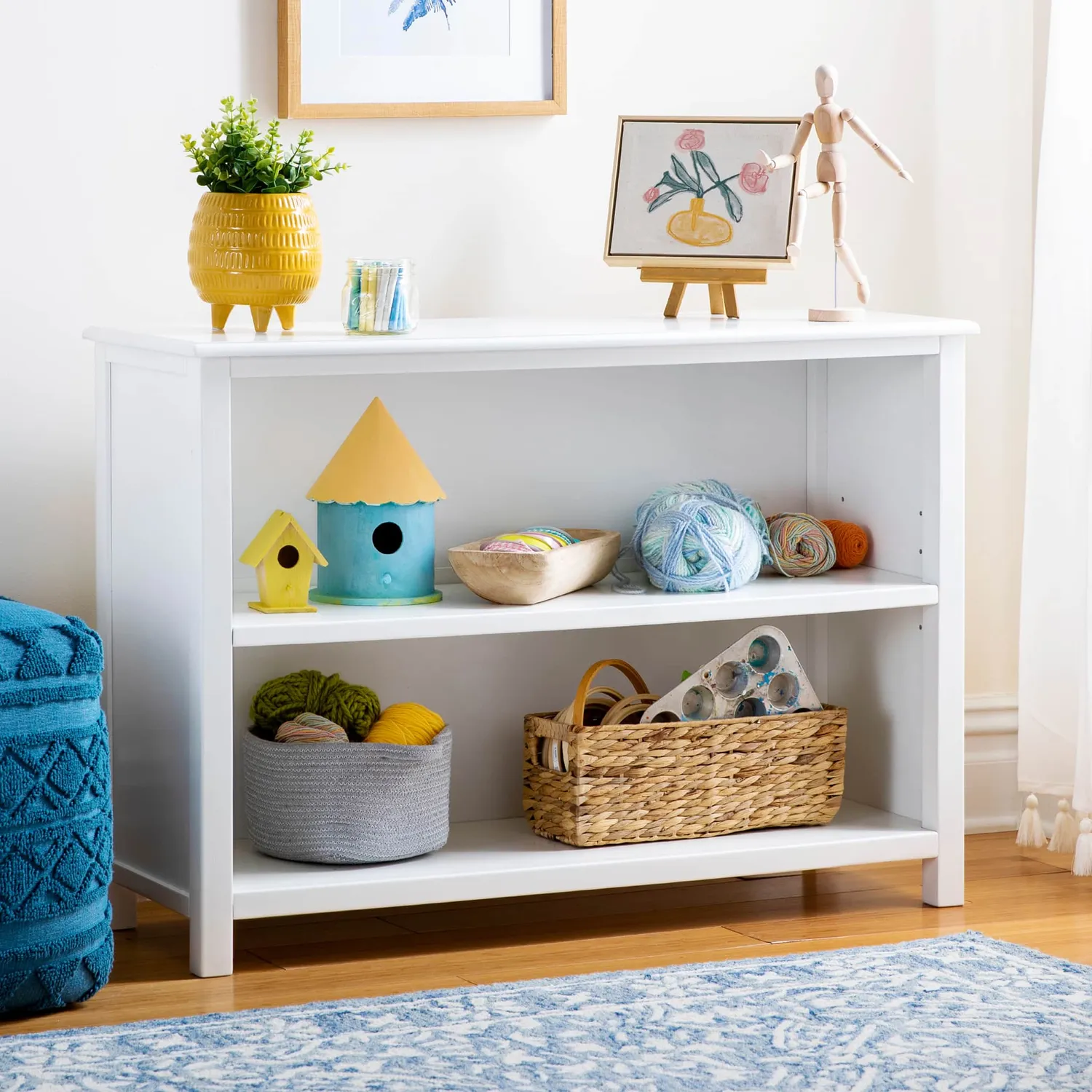 Guidecraft Taiga 2-Shelf 30" boekenkast Wit open vakken