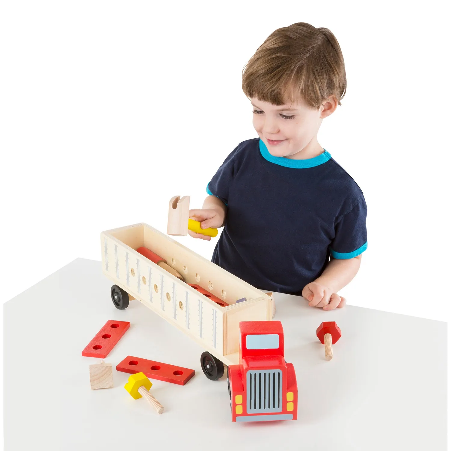 Melissa & Doug Big Rig bouwset vrachtwagen hout 22-delig