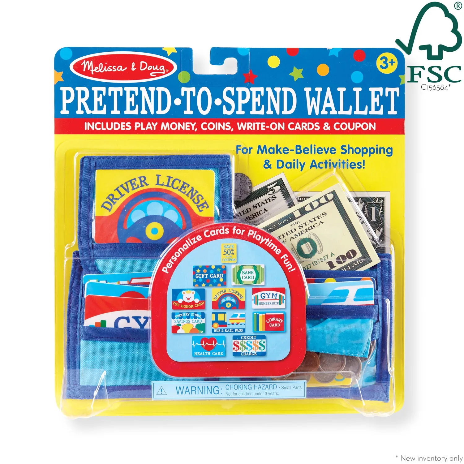 Melissa & Doug Pretend-to-Spend speelportemonnee 45-delig