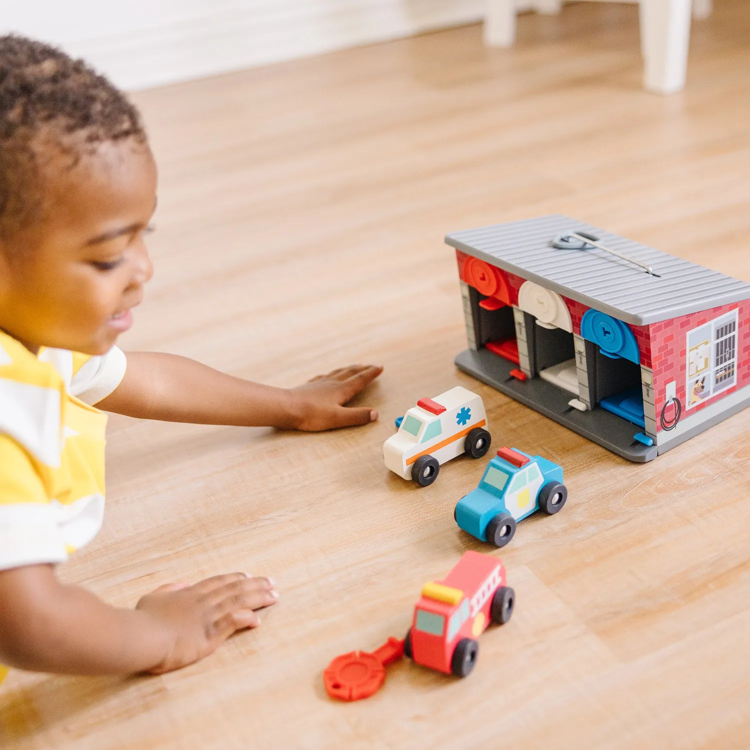 Melissa & Doug Keys Cars Rescue Garage speelgoedgarage 3 autos