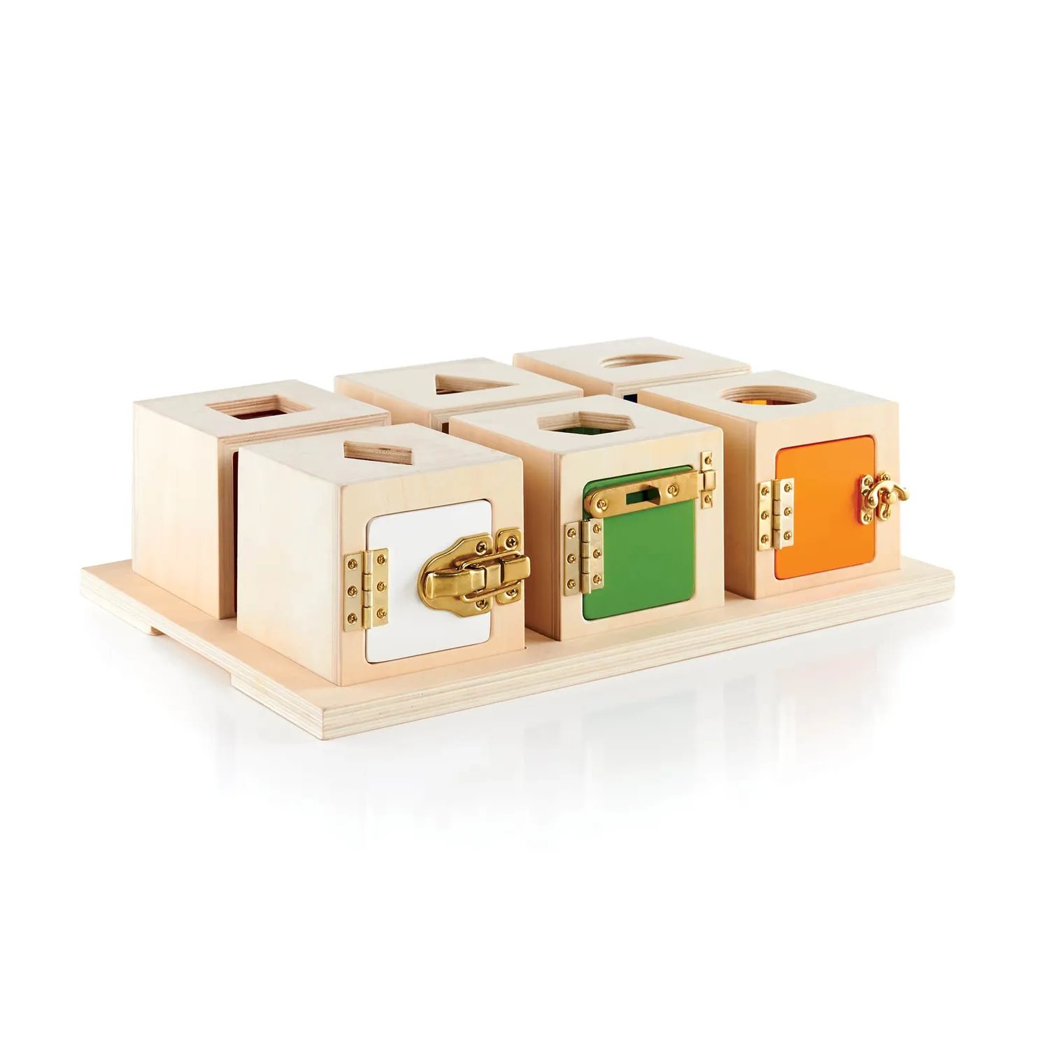 Guidecraft Peekaboo Lock Boxes Set of 6 vormenspeelgoed slotjes