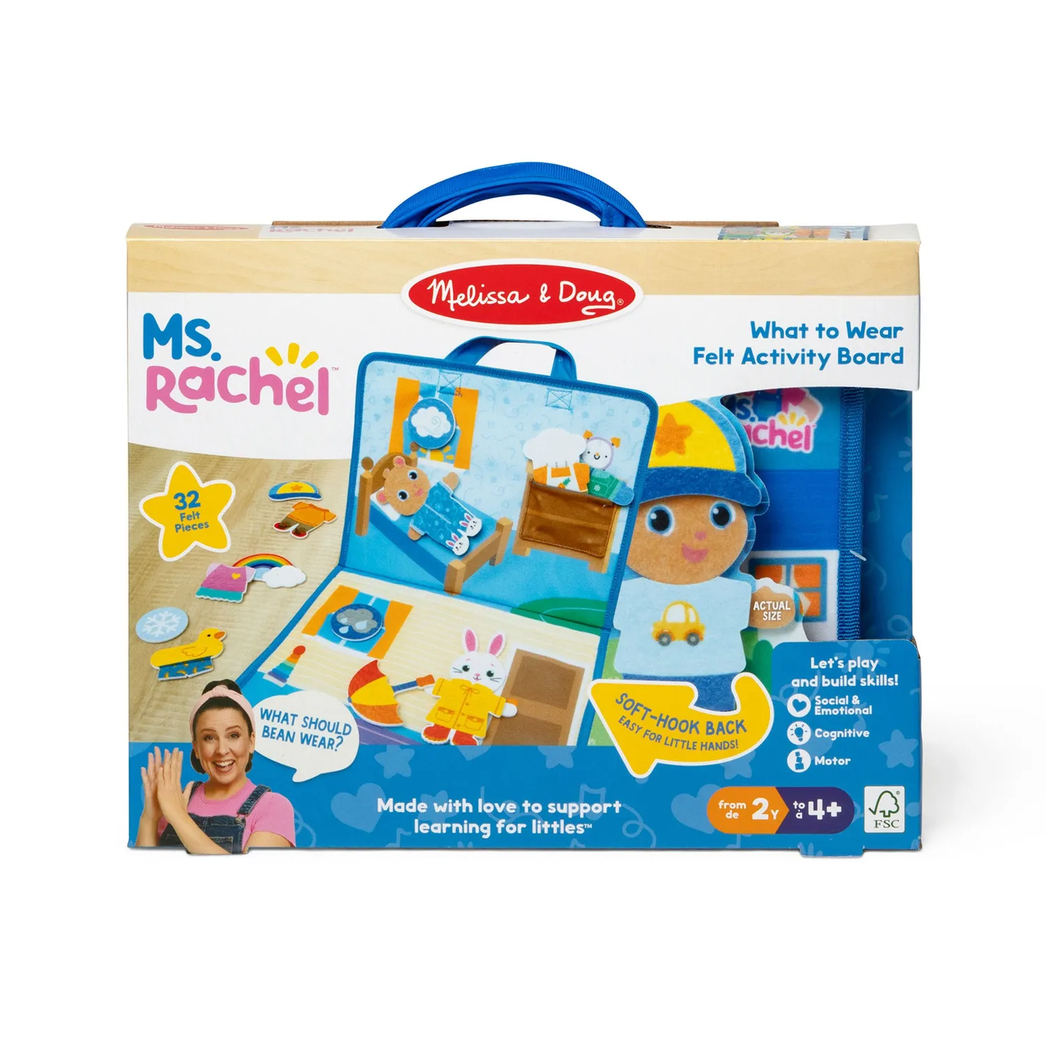 Melissa & Doug Ms Rachel What to Wear viltbord 32-delig