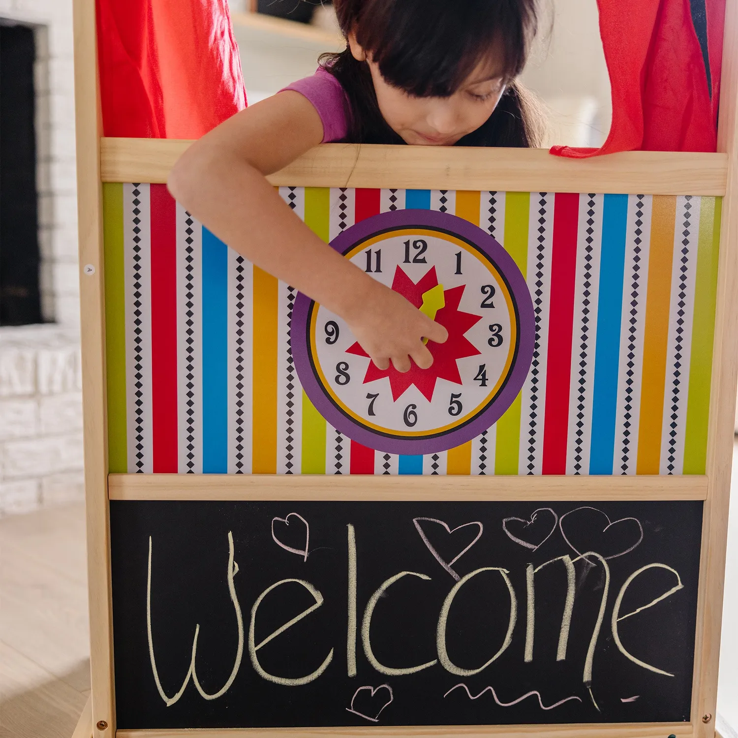 Melissa & Doug Wooden Deluxe poppentheater hout groot