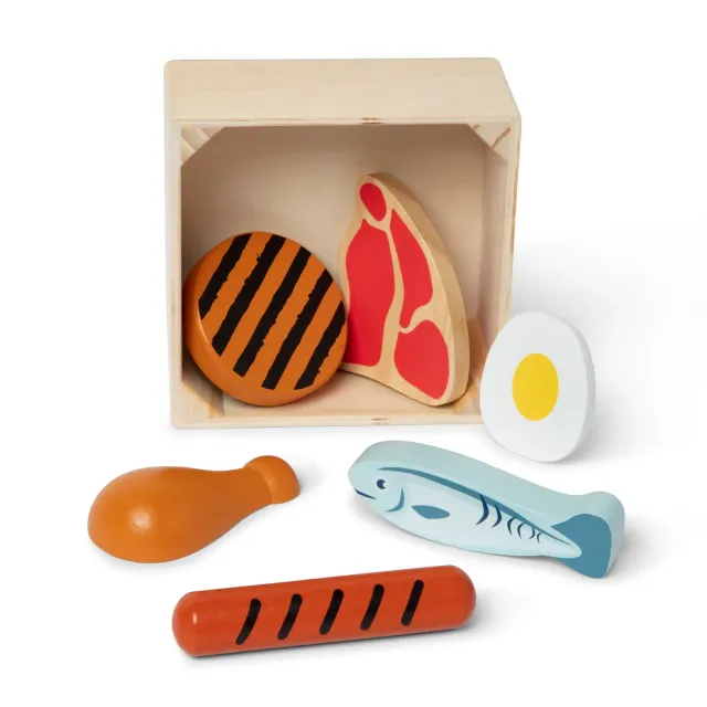 Melissa & Doug Wooden Food Groups speelvoedsel proteïne 6-delig hout