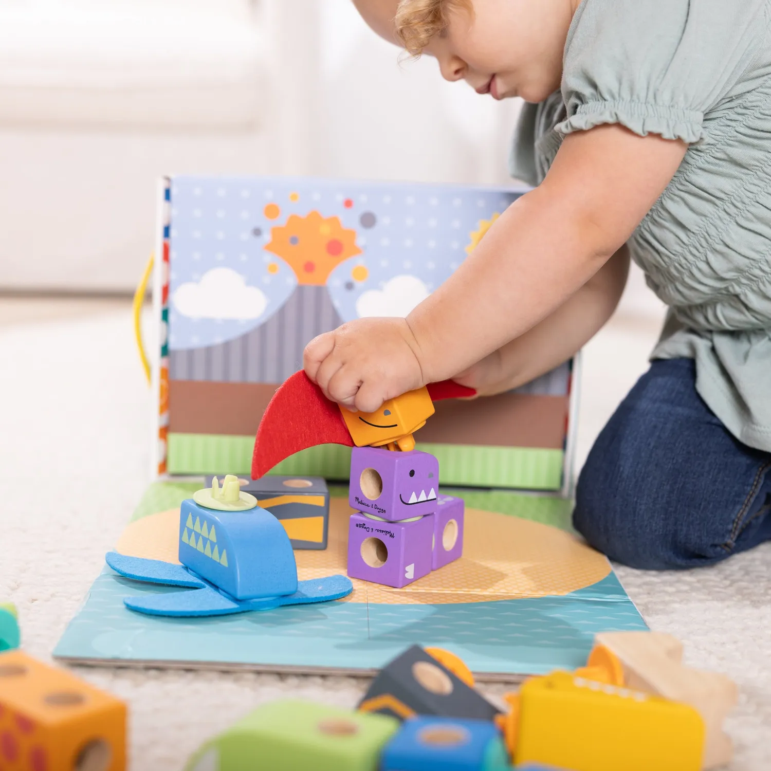 Melissa & Doug Blockables Dinosaur bouwset hout dino