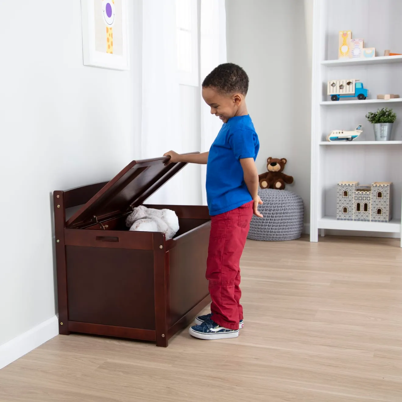Melissa & Doug Toy Chest speelgoedkist espresso hout