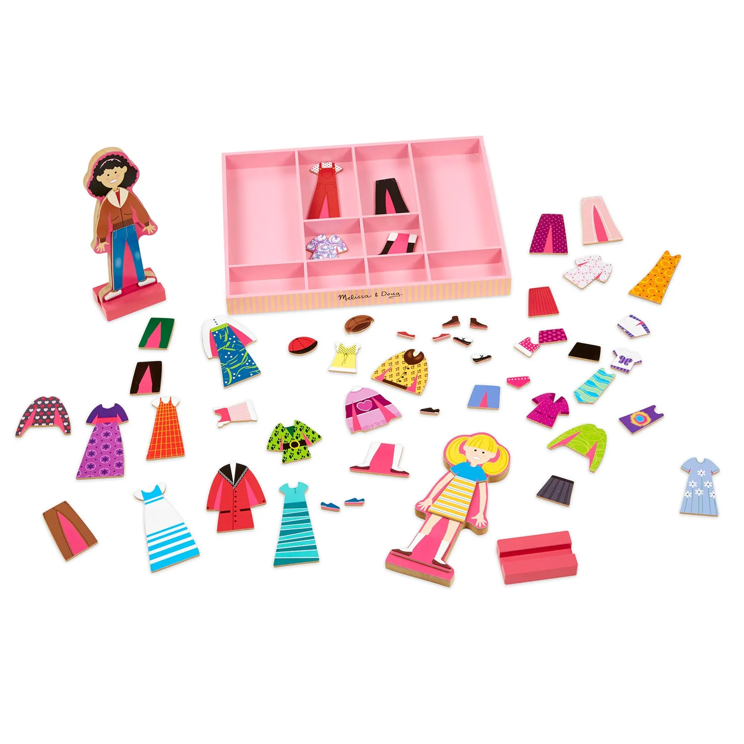 Melissa & Doug Abby & Emma aankleedpoppen magneet 58dlg