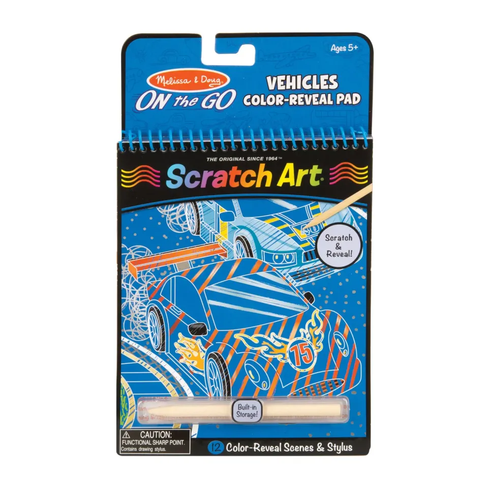 Melissa & Doug Vehicles Color-Reveal Pad krasboek 12 scenes