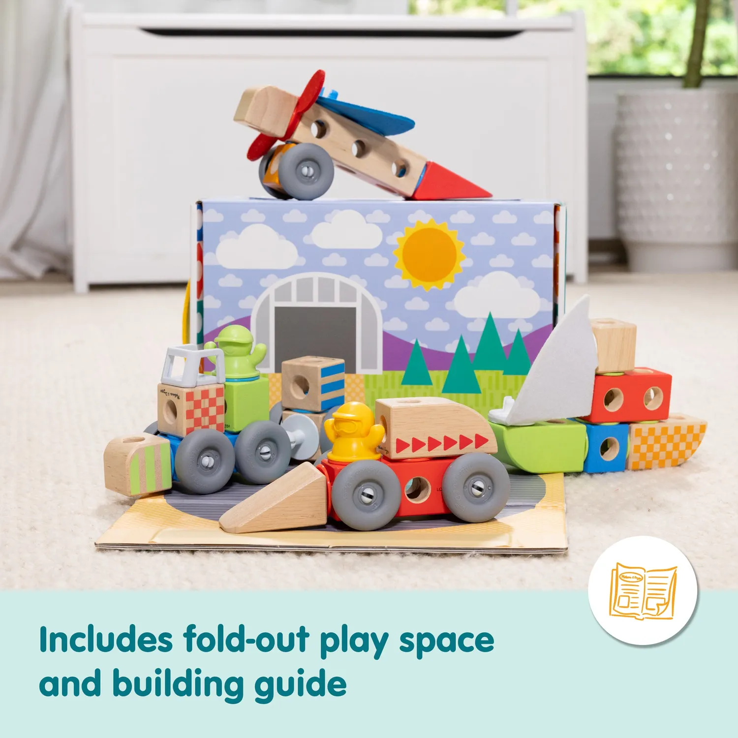 Melissa & Doug Blockables voertuigen bouwset hout