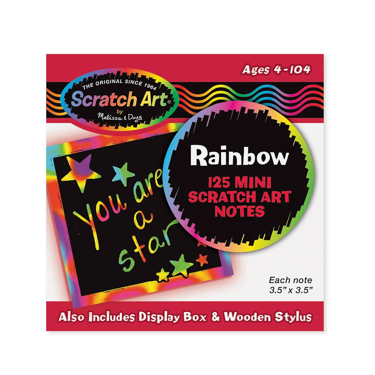 Melissa & Doug Scratch Art Rainbow Mini Notes krasblok 125 stuks