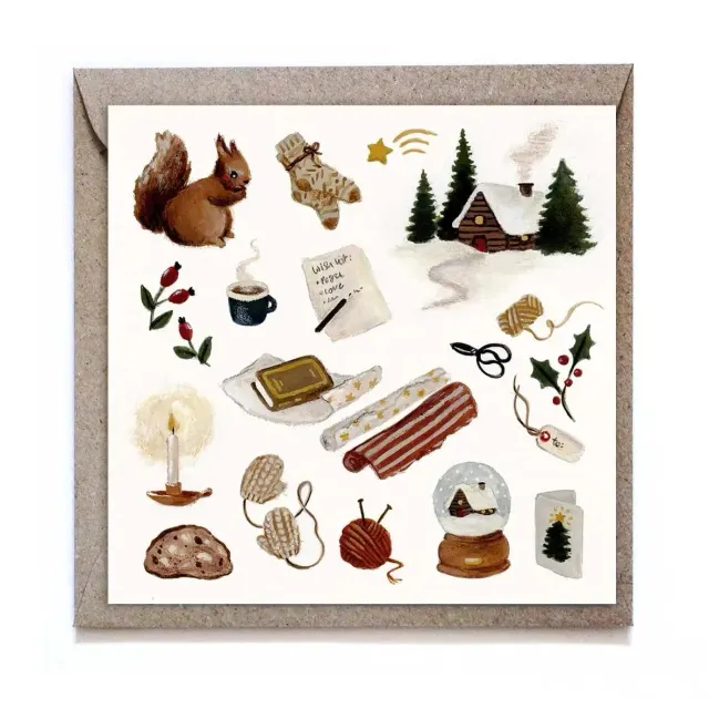 Ginger Fairy Festive season wenskaart 12x12 cm