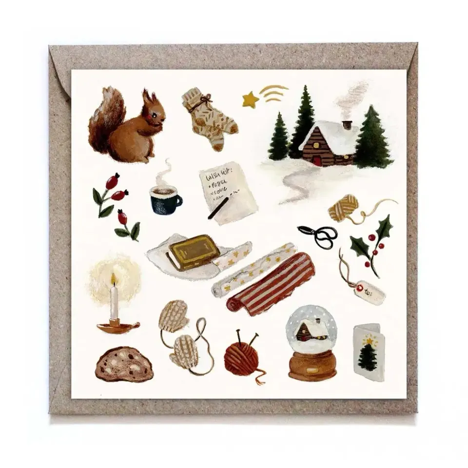 Ginger Fairy Festive season wenskaart 12x12 cm