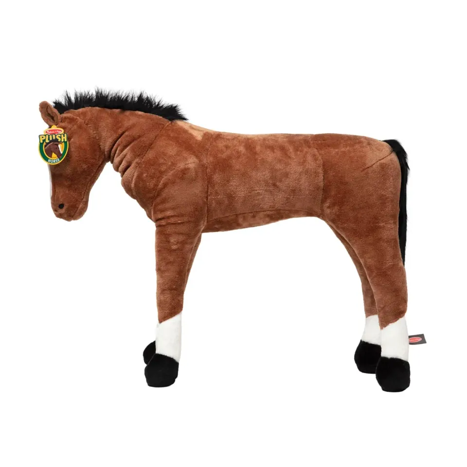 Melissa & Doug Paard knuffel reuze bruin 90 cm
