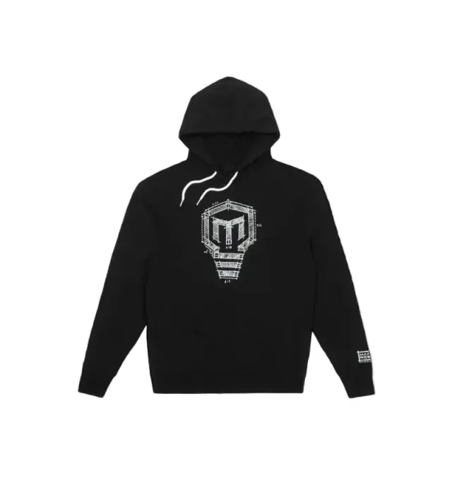 Mark Rober Logo Blueprint hoodie zwart katoen