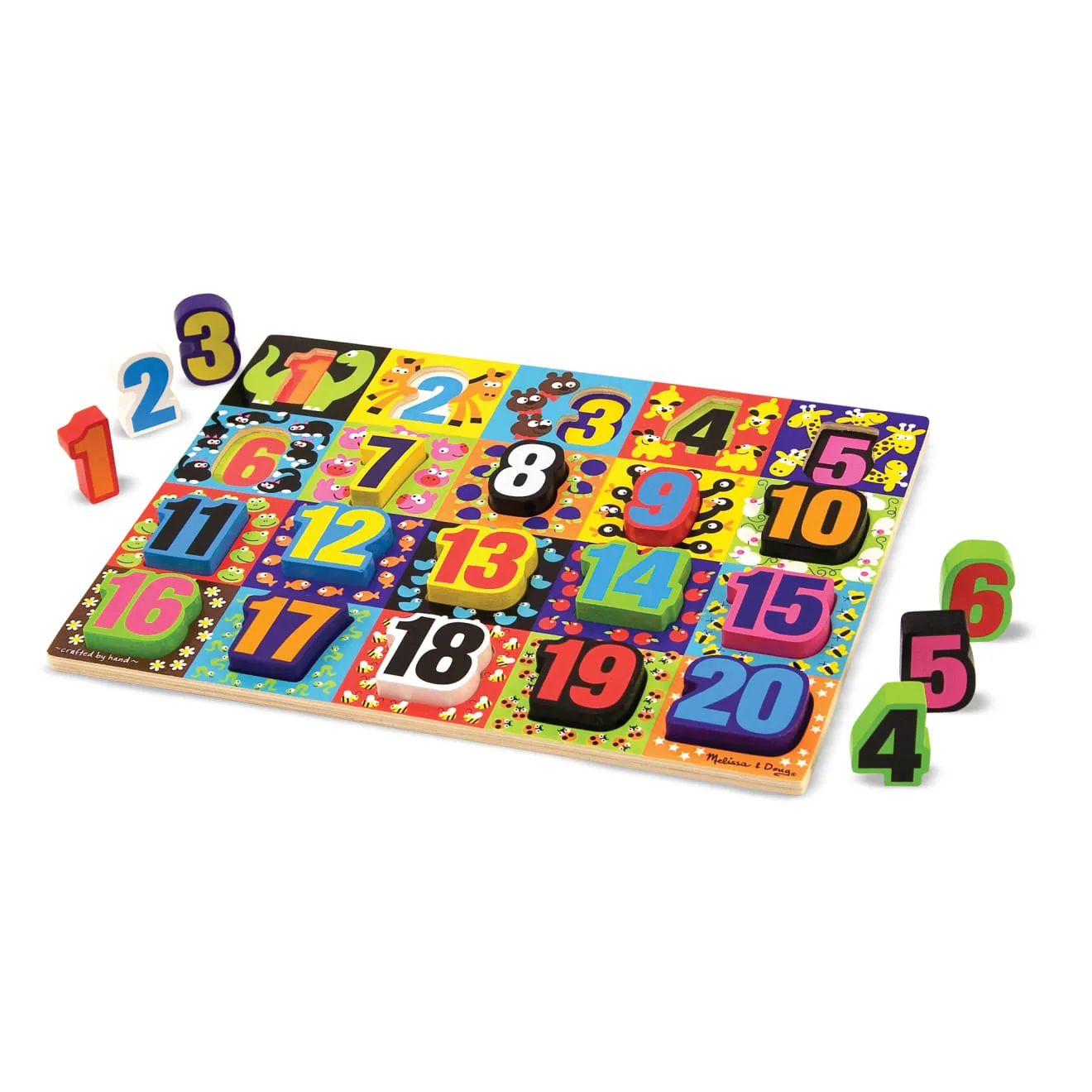 Melissa & Doug Jumbo Numbers houten puzzel 1-20 20 stukjes