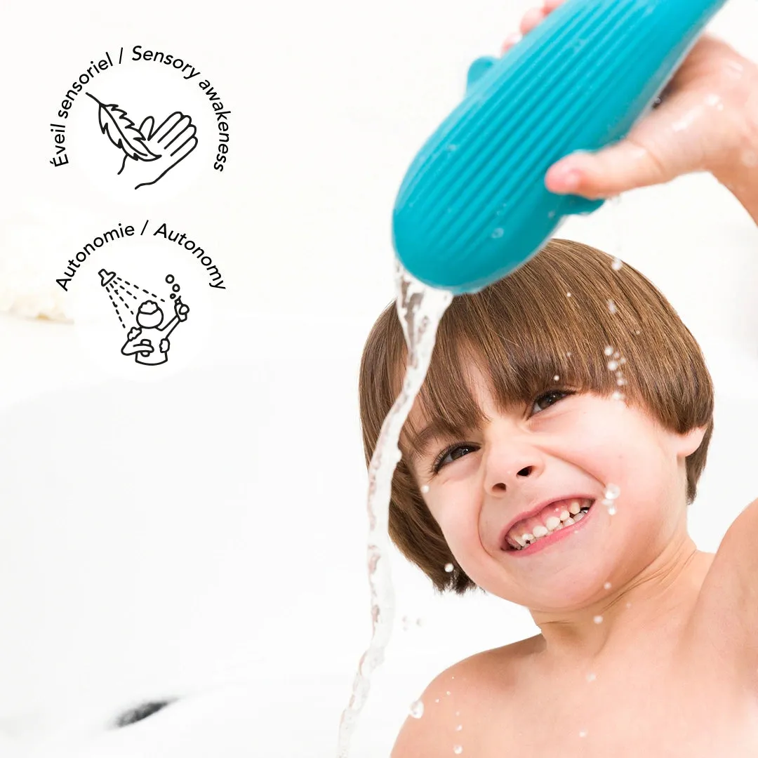 OPPI Flot Kuji the Whale badspeelgoed met borstel