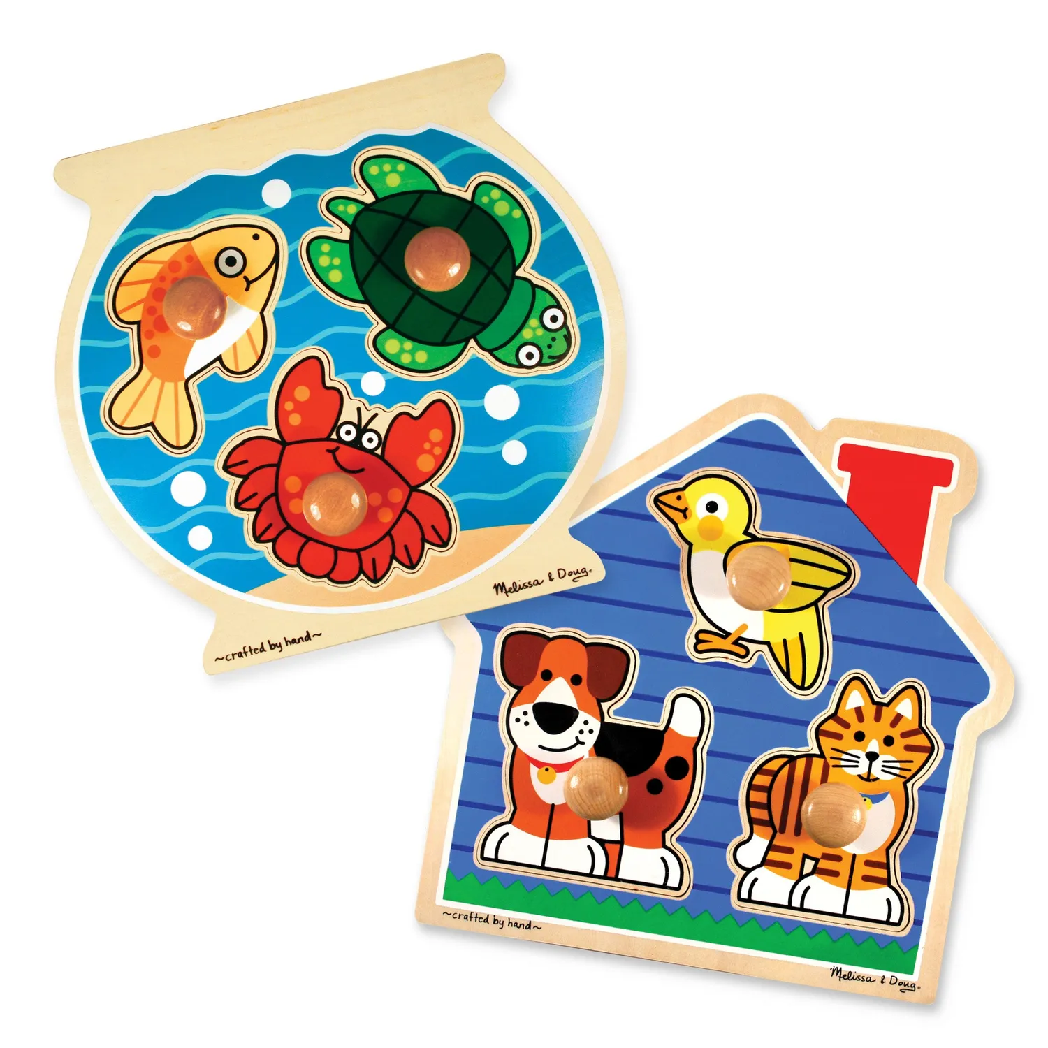Melissa & Doug Jumbo Knoppuzzel Hout 2-pack dieren
