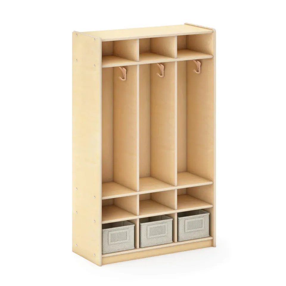 Guidecraft EdQ 3-Section Locker kluisjeskast naturel hout