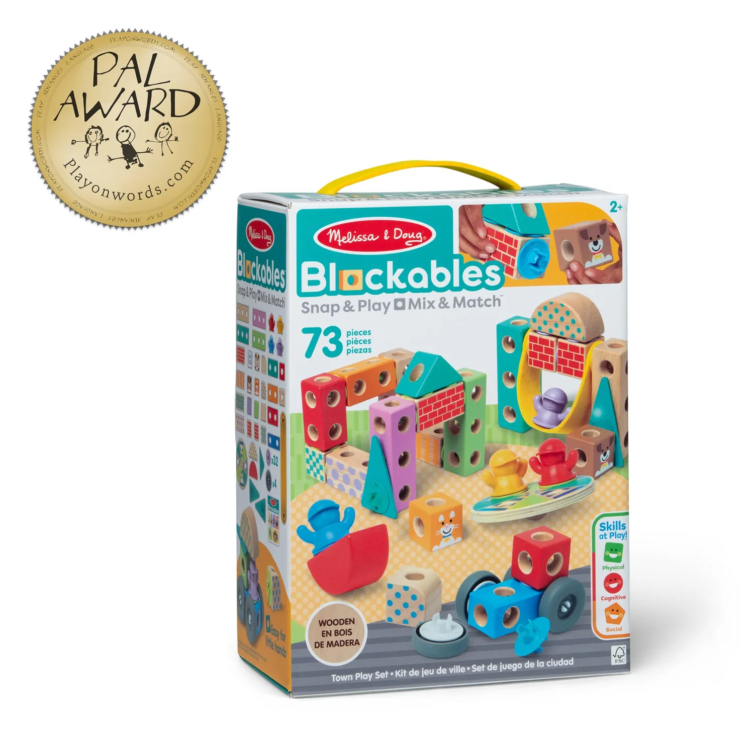 Melissa & Doug Blockables Stad Bouwset Hout 73-delig
