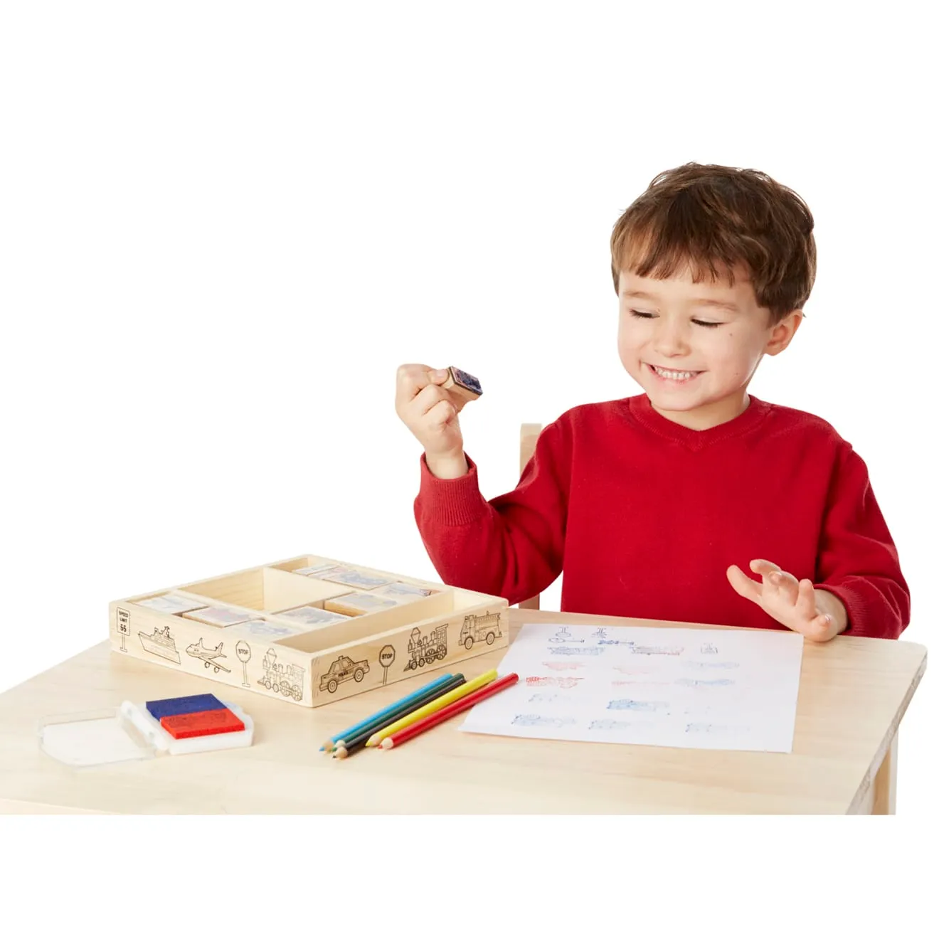 Melissa & Doug Vehicles stempelset voertuigen met inktkussen