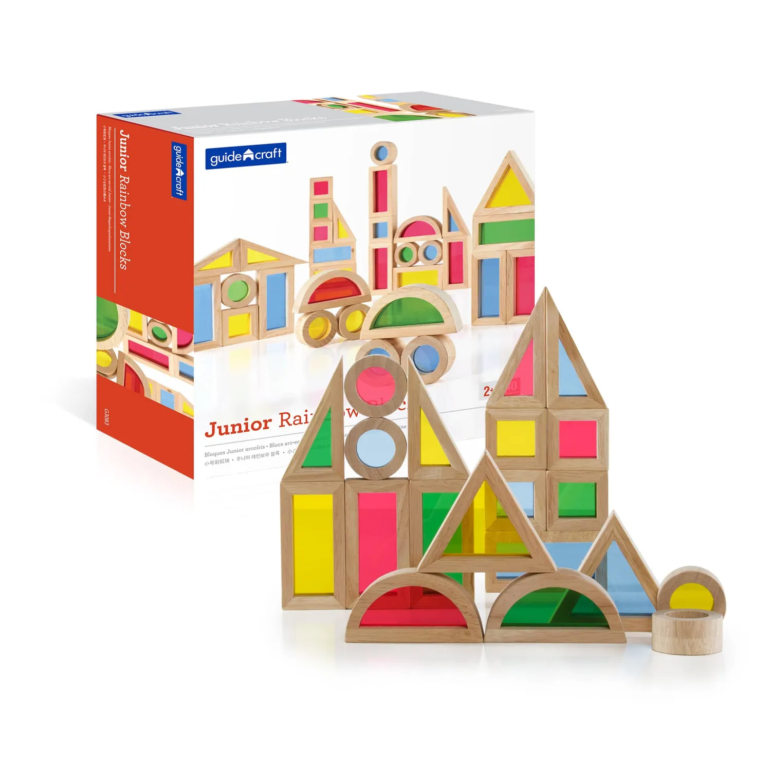 Guidecraft Jr Rainbow Blocks houten blokken kleuren